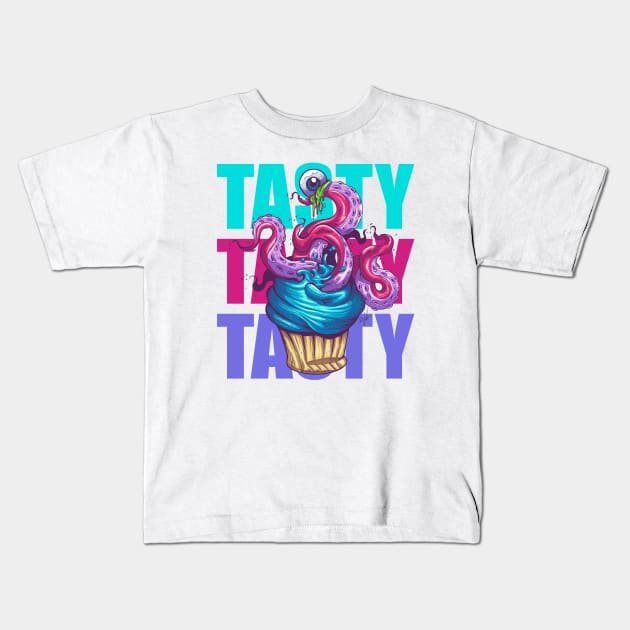 Octopus Cupcake Kids T-Shirt by Don Vito 